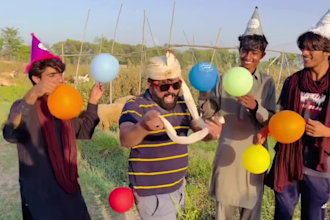 wish you funny happy birthday video with beautiful team