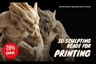 sculpt 3d character, action figure, toys, statue, miniatures ready for 3d print