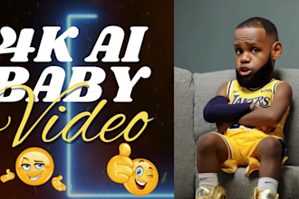 create 4k viral ai baby podcasts, baby news reels, and funny video content