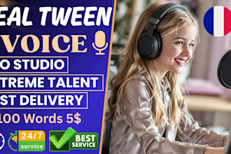 record a professional, french girl kid voice over today
