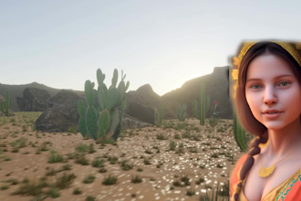 create 3d story teller and story in the background using ai