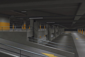 do 3d car park design, car garage, parking stall, bay, parking area design