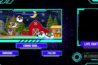 create stunning twitch branding package logo, overlays, screens, and panels