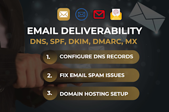 setup dns records mx, spf, dkim, dmarc to improve email deliverability