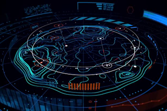 do a hud animation, 3d hologram animation, futuristic, interface, vfx UI with UX