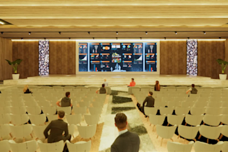 create 3d design event floorplan, stage, booth, exhibition