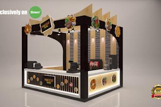 create 3d exhibition booth, stall and venue