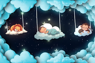 create 30 lullaby baby sleep music video for youtube channel