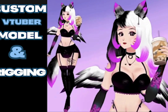 draw and rig live2d model vtuber avatar pngtuber live2d cubism or vtube studio