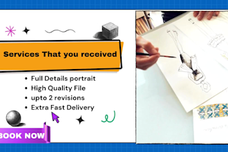 draw custom portrait sketches in pencil or digital
