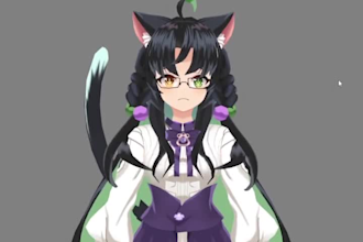 design a custom 3d vtuber, vrchat avatar, furry model, live2d model for streamer