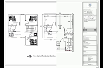 draw an architectural floor plan with information in autocad