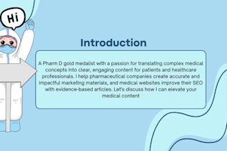 provide medical writing as a pharm d gold medalist