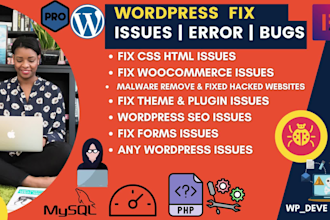 fix wordpress error, fix bug and issue fix wordpress website