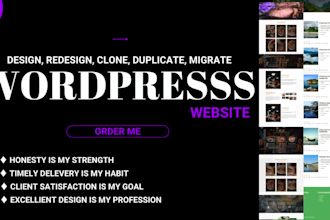 redesign, backup, revamp, clone, or migrate your wordpress website