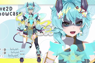 draw and rig male or female vtuber model, live2d rigging anime art vtuber design