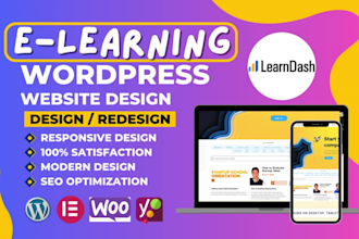 create elearning website learndash lms and educational course website