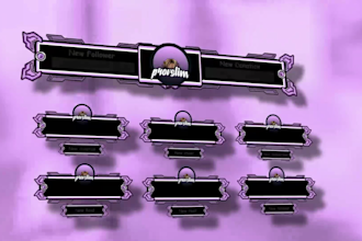 do top notch animated twitch kick overlay screens, and stinger transition