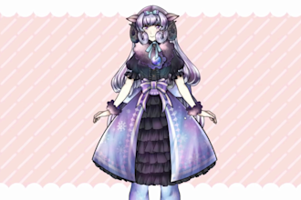 draw quality anime vtuber model live2d model vtuber character 2d vtuber model