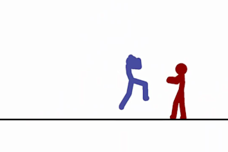 design custom stickman, stick figures, stickmen illustration or animation