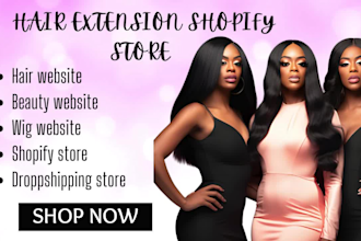 hair extension website beauty website wig store wig website shopify store