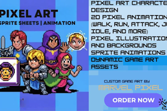 create pixel art sprites, sprite sheets, and pixel art animations for your game