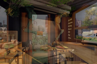 3d design your container coffee shop or restaurant
