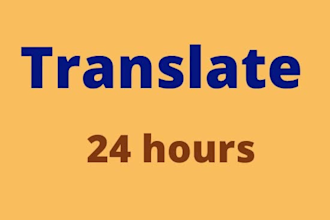 any language translate in  24 hours