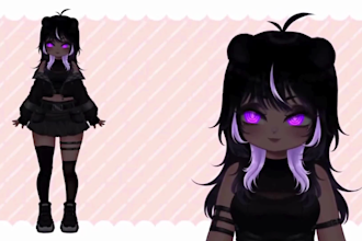 draw and design anime vtuber live2d model pngtuber vtuber character chibi anime