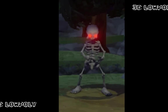 design rig animate texture a stylized lowpoly 3dcharacter in a ps1 n64 y2k style