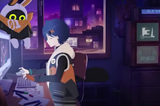 make line art, lofi animation, gif animation, lofi illustration,  music video