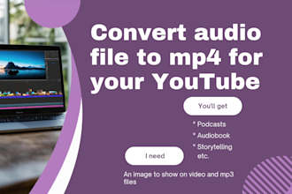 convert your audio into mp4 to upload on youtube, facebook