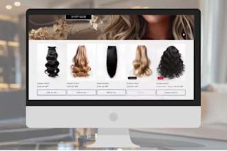 design hair extension website using shopify, hair wix website