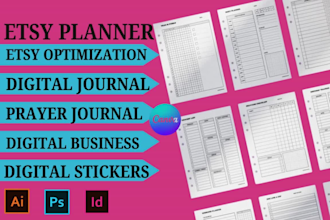 etsy digital planner, hyperlinked planner,  etsy digital products, etsy seo