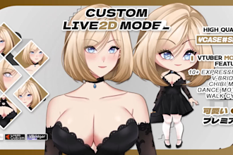 custom 2d vtuber model or do live2d model commission or vtuber rigging