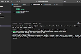 build a simple python chatbot or automation script using openai gpt