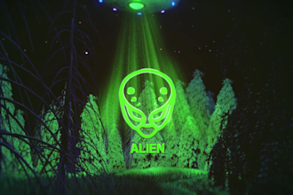 make alien ufo abduction logo reveal intro