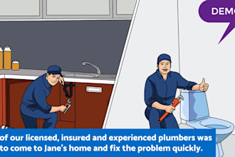 do plumber explainer promo video for plumbing service