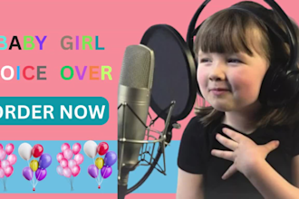 record an adorable baby girl american voice over and custom kids song voice