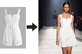 add your custom clothes to ai model walking on runway