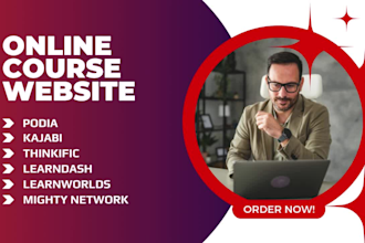 setup learnworlds kajabi podia thinkific mighty network online course website