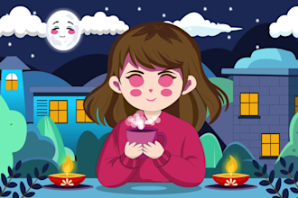 create 2d lofi loop animation video for music, stream, or brand