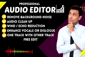 remove background noise, do audio clean up, audio editing
