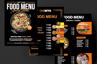 design professional brochures, flyers and restaurant menu