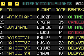 make airport board music visualizer or audio visualizer