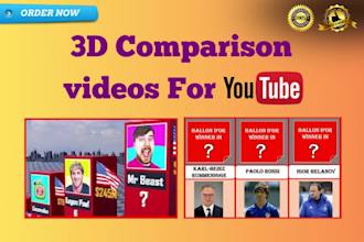 create viral 3d comparison video animation for youtube
