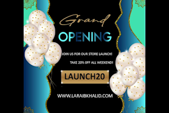 do birthday, website launch or grand opening flyer