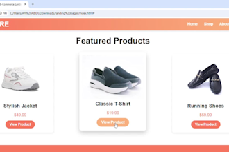 design custom HTML CSS landing page