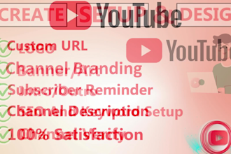 create youtube channel with logo, art, intro, outro, video SEO