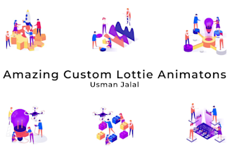 do unique lottie animation for logo, gif, loader, vector illustration